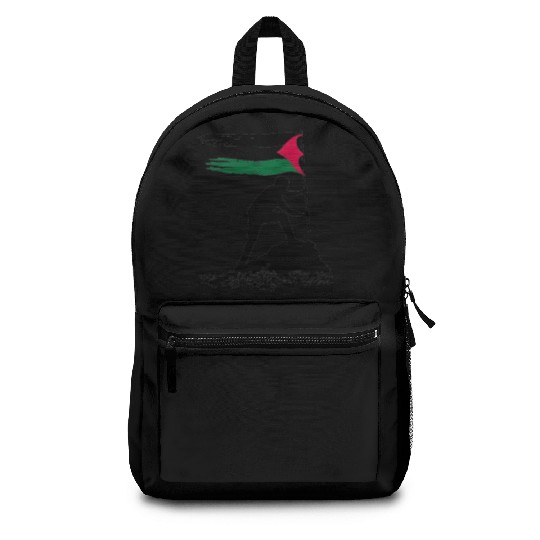 free palestine standing flag silhouette Backpacks
