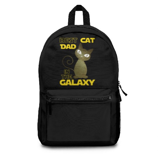 Galaxy Cat Best Cat Dad Backpacks