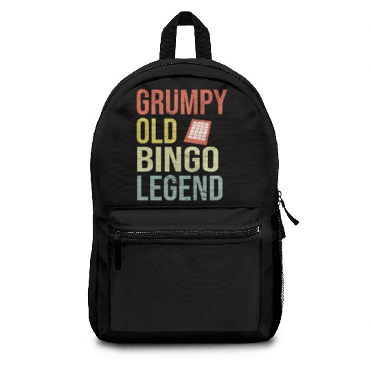 Grumpy old Bingo Legend Bingo Player Backpacks