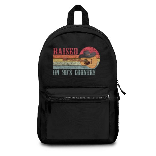 Raised On 90's Country Music Cowboy Aesthetics Backpacks