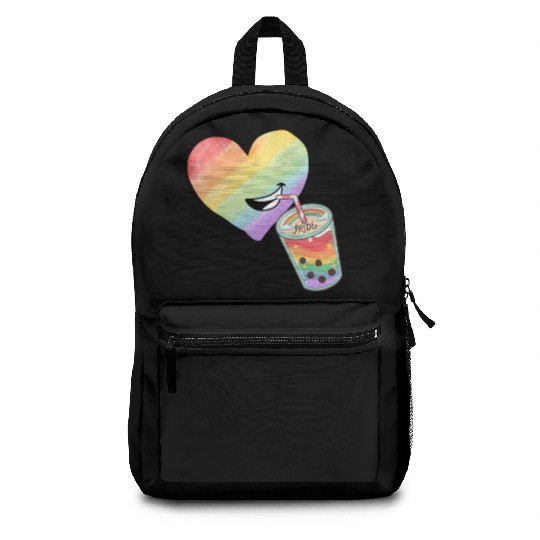 Rainbow heart Backpacks