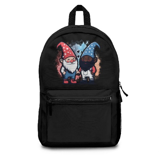 Gnome America Patriotic Whitey Melanin Gay Pride Backpacks