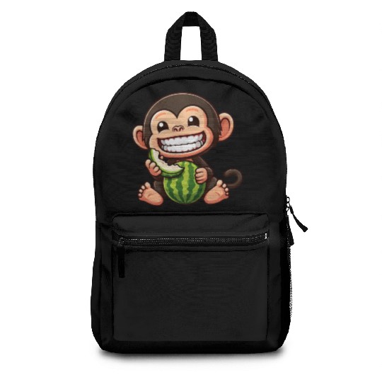 Monkey chimpanzee melon watermelon honeydew melon Backpacks