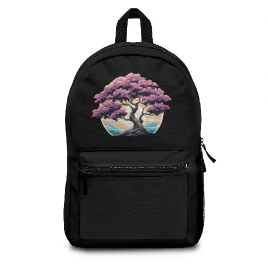 Zen nature purple tree Backpacks