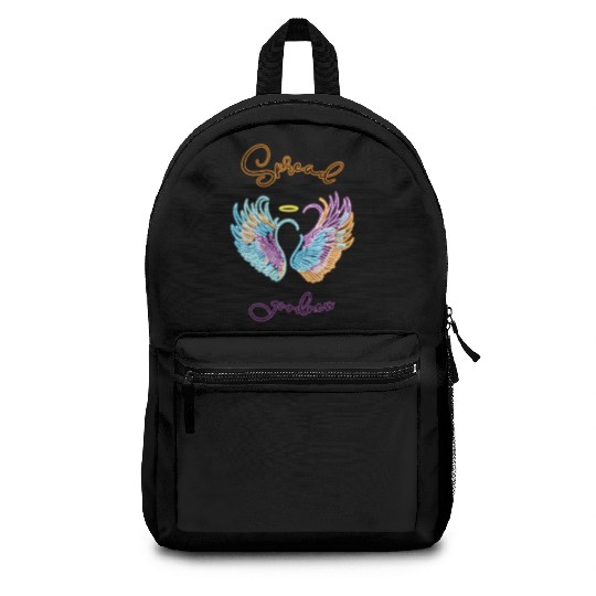 Neon angel wings with helo Backpacks