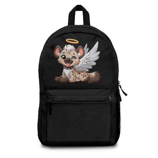 Hyena angel wings halo fantasy Backpacks