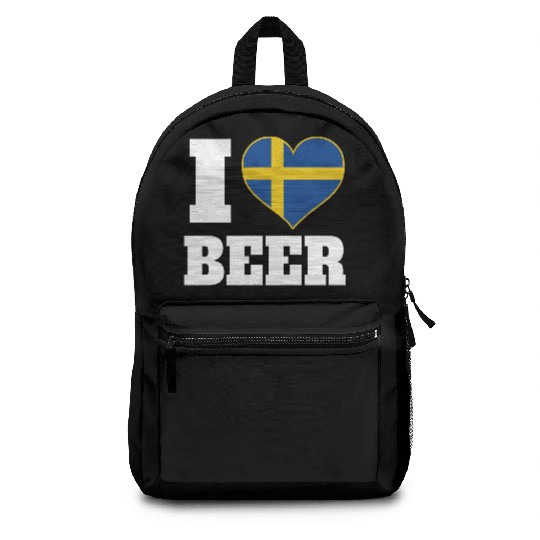 I Love Beer And Sweden Patriotic Expression Backpacks
