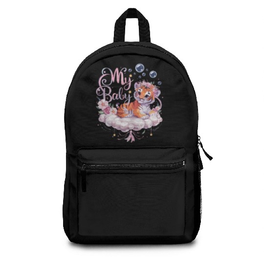 Adorable Baby Tiger Floral Cloud Dreamy Artwork Backpacks