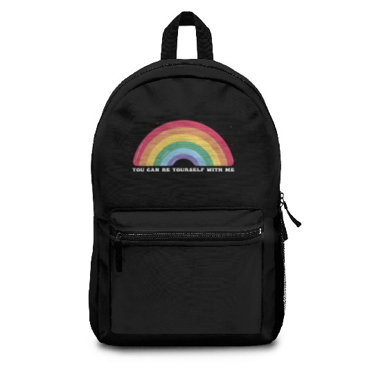 You Can Be Yourself With Me - LGBTQ Ally Gay Backpacks