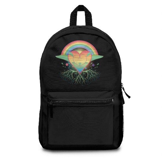 Rainbow heart with roots for Pride Backpacks