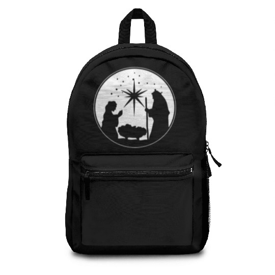 Nativity Scene Silhouette Christmas Market Vendor Backpacks