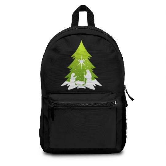 Christmas Tree Nativity Scene Artist Backpacks