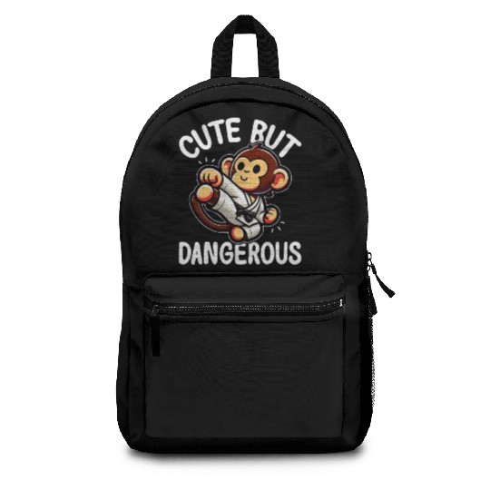 Cute but Dangerous Karate Taekwondo Monkey Karate Backpacks