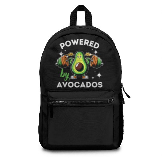 Powered By Avocados Barbell Gym Avocado Lover Backpacks