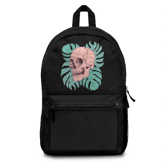 Pink Tropical Skull Backpacks