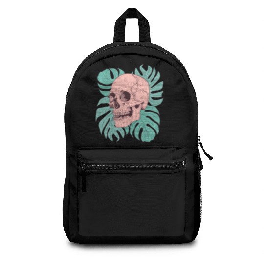 Pink Tropical Skull Backpacks