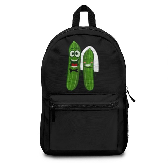Cucumber Bride Groom Wedding Backpacks
