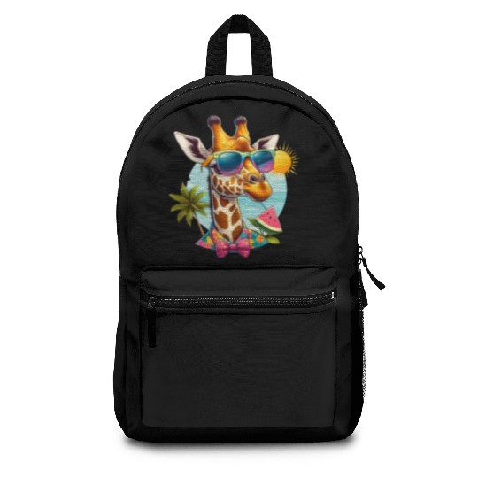 Funny giraffe Summer Beach Graphic Animal Lover Backpacks