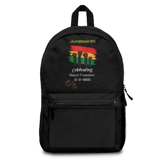 Juneteenth celebrating black freedom history Backpacks