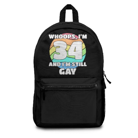 Funny Gay Pride - 34th Birthday 34 BDay Lesbian Backpacks