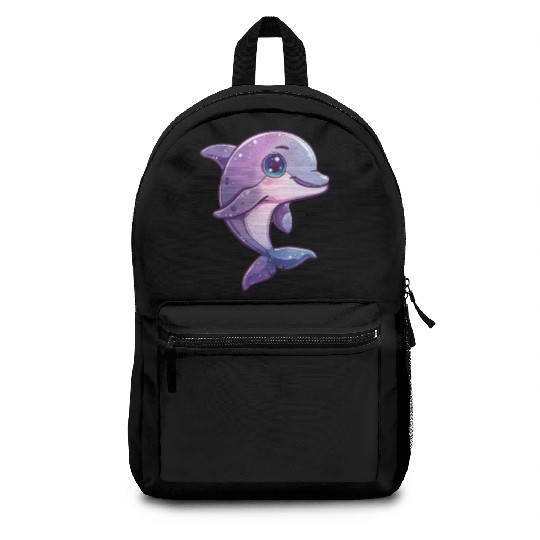 Adorable Purple Dolphin Fantasy Creation Backpacks