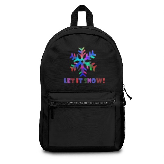 Let it Snow! (Colorful Snowflake Design) Backpacks