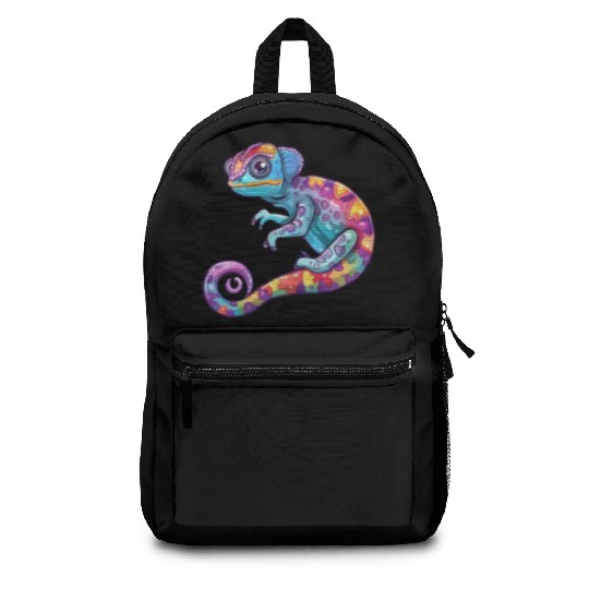 Colorful Chameleon Fantasy Creature Backpacks
