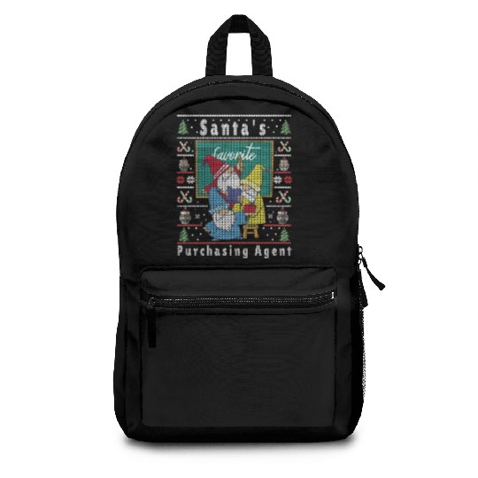 Santas Elfs Ugly Christmas Purchasing-Agent Backpacks