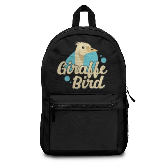 Funny Ostrich Lover Giraffe Bird Illustration for Backpacks