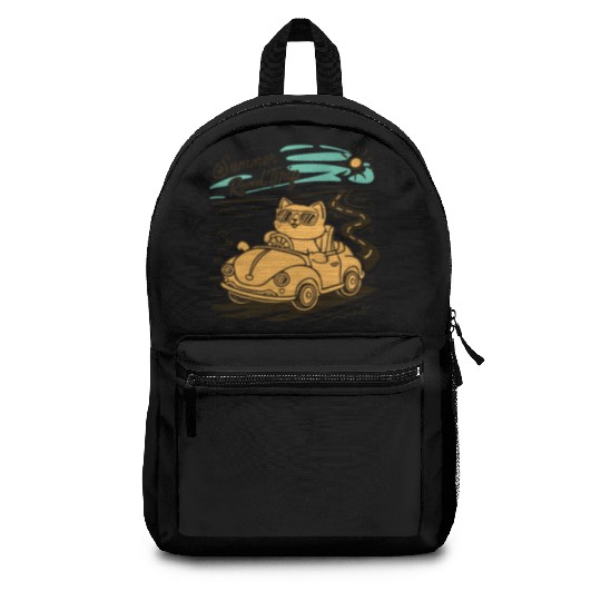 Summer Road Trip Vacation Cat lover Gift Backpacks