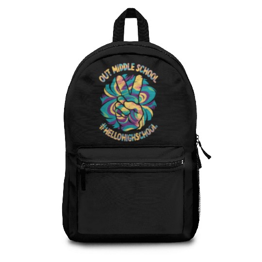 Peace Out Middle Hello High School School Tie Dye Backpacks