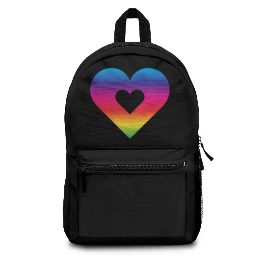 Rainbow Heart Homosexuality LGBT Love Backpacks