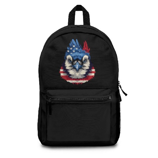 Patriotic Bird Face 4th Of July Backpacks