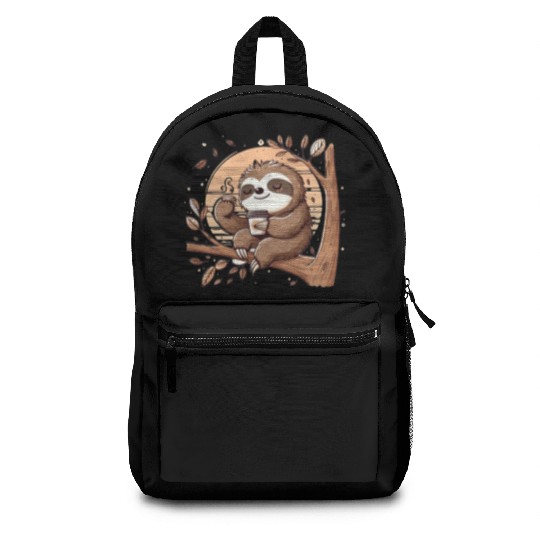 Sloth Drinking Coffee Backpacks
