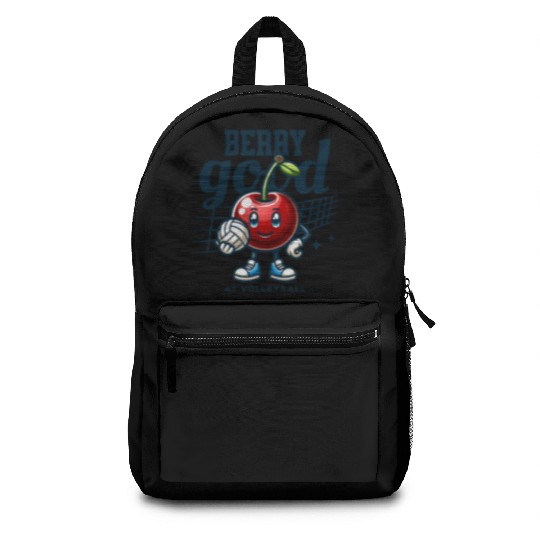 Berry Good at Volleyball - Cherry Character Design Backpacks