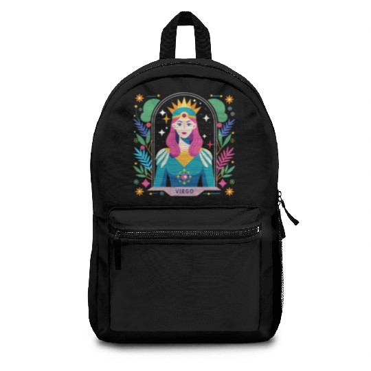 Floral Virgo Tarot Zodiac Graphic Backpacks