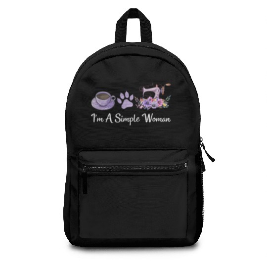 I'm A Simple Woman - Cat Lover Sewing Sewing Lover Backpacks