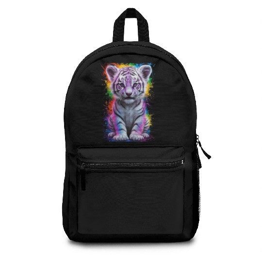colorful tiger cub Backpacks