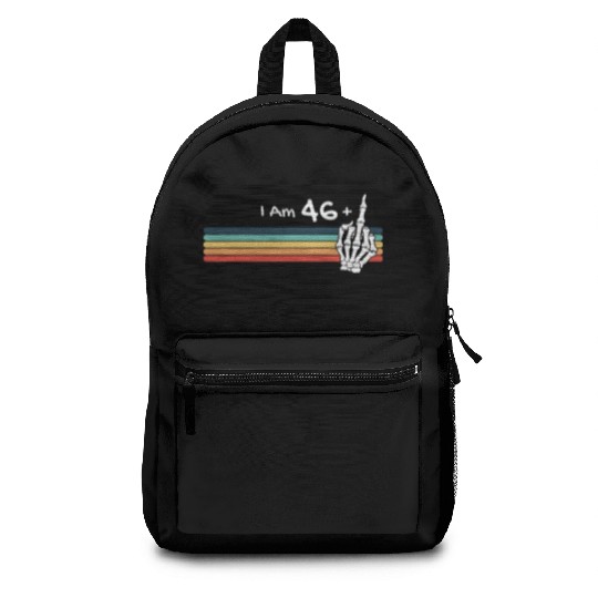 I'm not 47, I am 46 plus Middle Finger Retro Backpacks