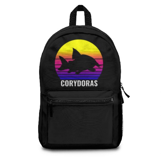 Corydoras Catfish Lovers Vintage Sunset Art Design Backpacks