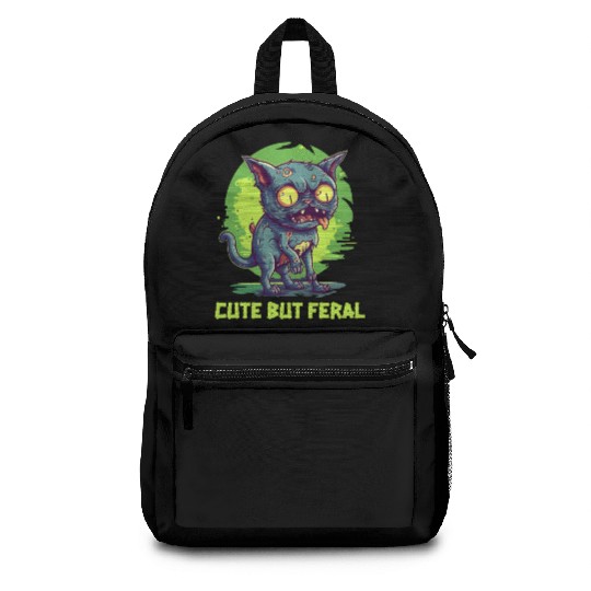 Cute But Wild: Zombie Voodoo Cat For Halloween Backpacks