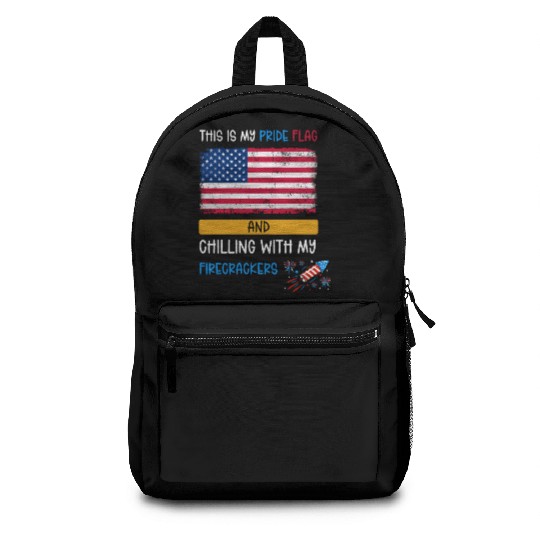 This Is My Pride Flag USA American 4th Of July Backpacks
