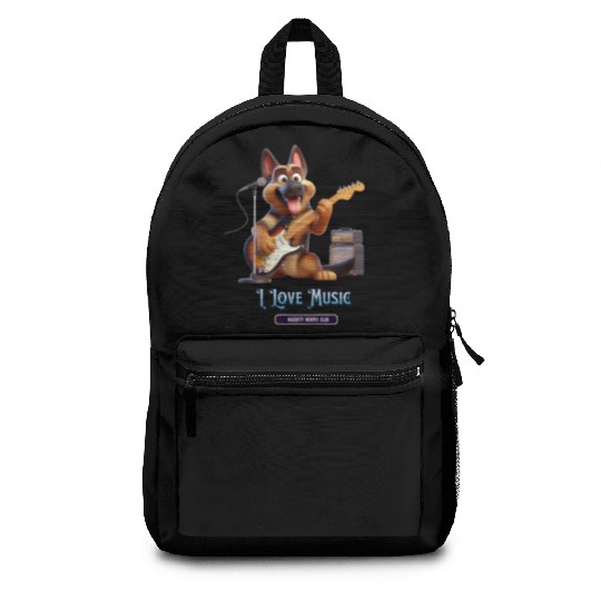 dog playing the electric guitar Backpacks