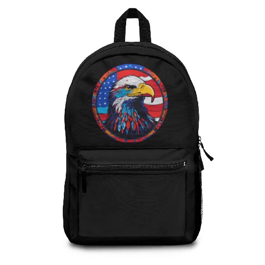 Patriotic Eagle Emblem for Apparel Backpacks
