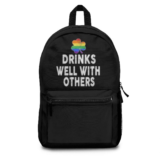 Drinks Well With Others LGBT Gay St Patricks Day Backpacks