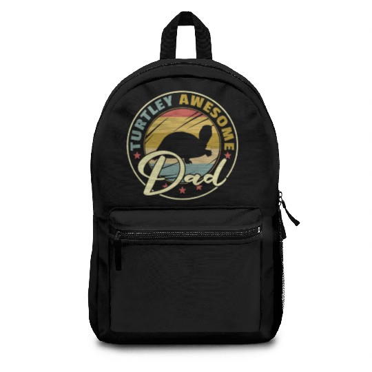Turtley Awesome Dad Funny Shark Father's Day Gift Backpacks