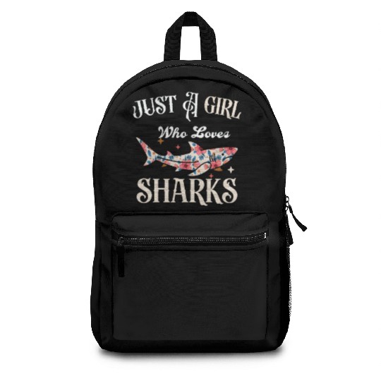 Just A Girl Who Loves Sharks Backpacks