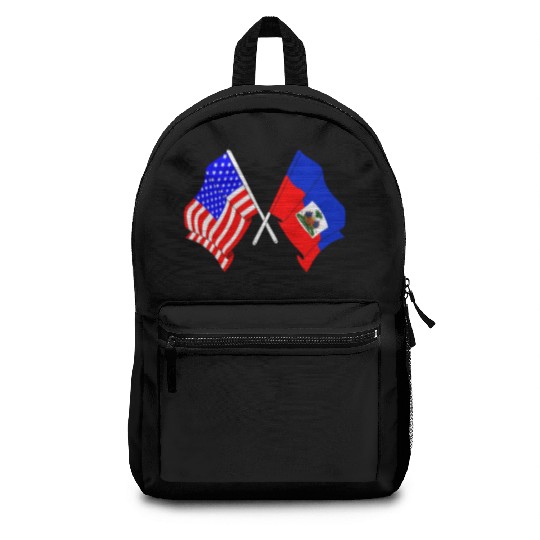 USA flag USA, Haiti flag Backpacks