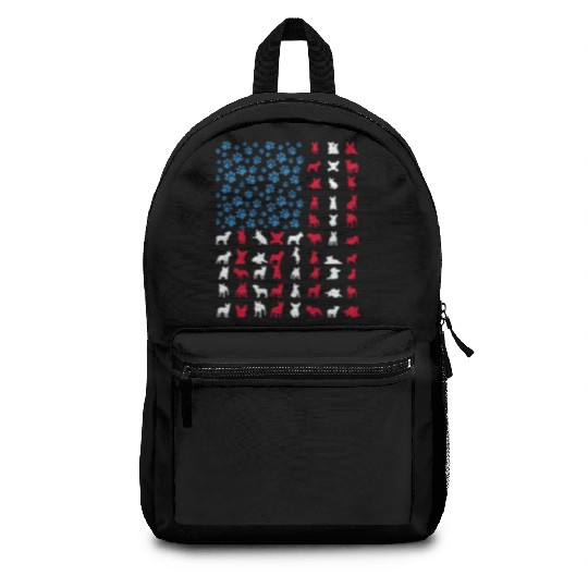 French Bulldog Patriotic Frenchie 4th of July USA Backpacks