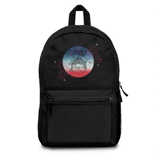 4th Of July Fireworks Messy Bun Backpacks